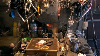 Kiev, Ukrayna - 26 Temmuz 2017: bir garaj araçlarında