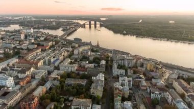 Kiev şehir merkezi hava gezi. Ukrayna sermaye orta kısmında
