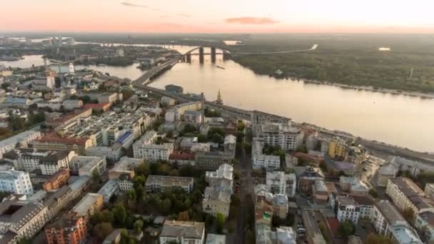 Kiev, ウクライナの緑と美しいセンター — ストック動画