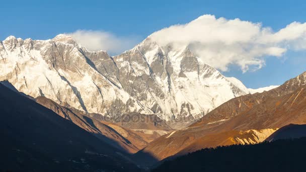 Timelapse of Mount Everest peak, Himalayas Stock Video