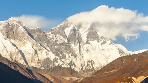 Timelapse Everest Dağı zirve, Himalayalar — Stok video