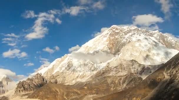 Tempo decorrido das montanhas no Himalaia, Nepal, Everest, Nuptse — Vídeo de Stock