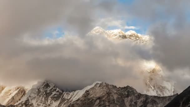 Timelapse van Nuptse, Everest regio, Himalaya, Nepal — Stockvideo