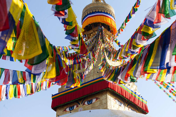 Boudhanath Stupa in the Kathmandu valley, Nepal