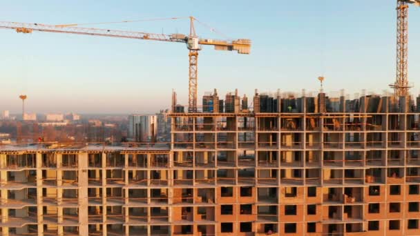 Vue aérienne du bâtiment en cours de construction — Video