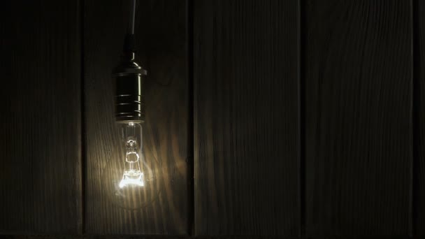 Light bulb Turns On and Off. Close Up. — 비디오