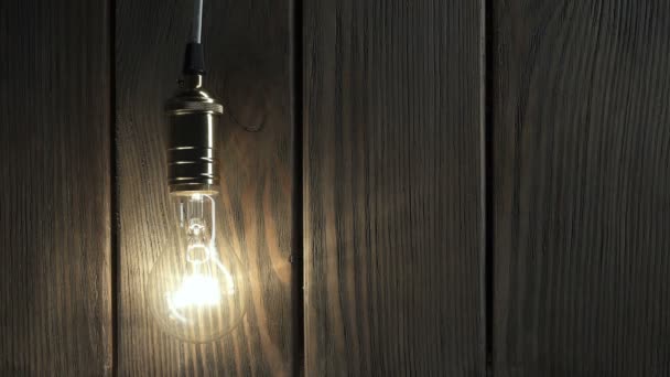 Light bulb Turns On and Off. Close Up. — Stock Video