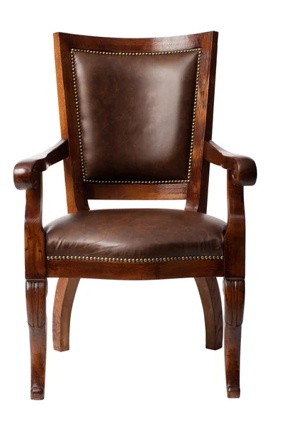 Brown vintage wooden armchair — Stock Photo, Image