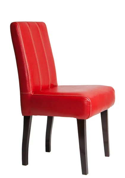 Rød læder stol - Stock-foto