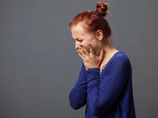 Young frightened woman