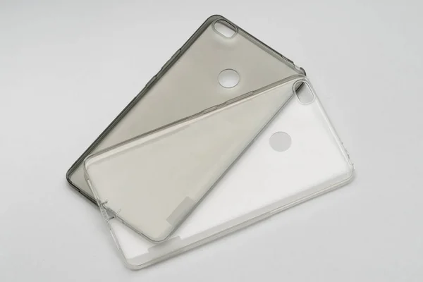 Transparante siliconen covers voor slimme telefoon set — Stockfoto