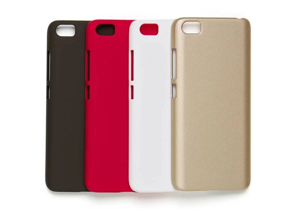 Set de fundas de plástico de colores para smartphone — Foto de Stock