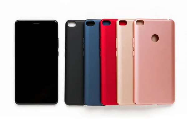 Set de fundas de silicona de colores para smartphone — Foto de Stock
