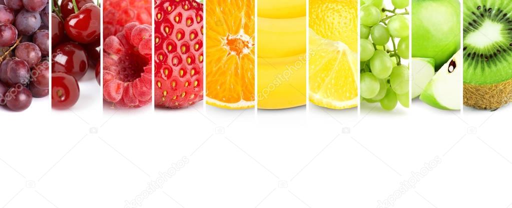 fruits on white