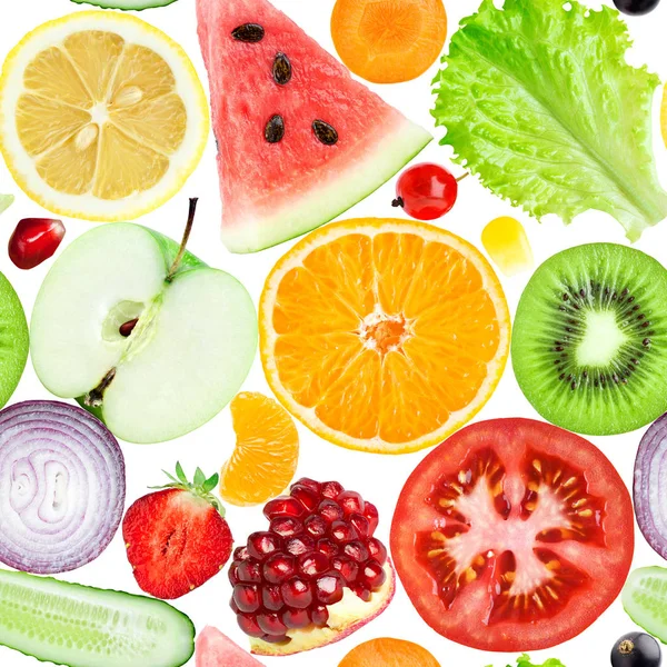 Frukt och grönsaker seamless mönster — Stockfoto