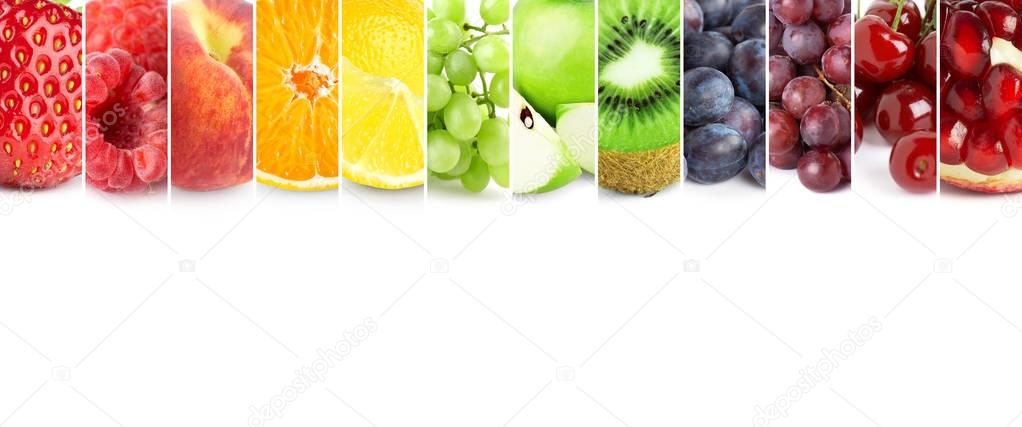 Collage of color fruits