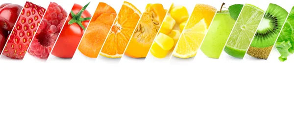 Collage of fresh fruits and vegetables — Stock Photo, Image