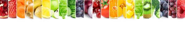 Collage of color fruits and vegetables — Stock Photo, Image