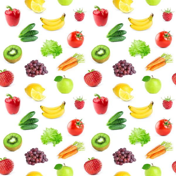 Raccolta di frutta e verdura. Modello senza cuciture — Foto Stock