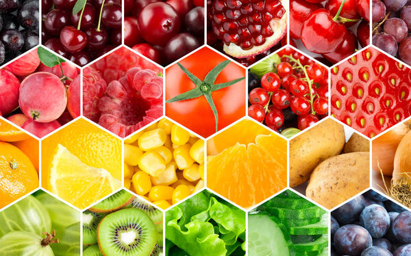 Background of fruits and vegetables