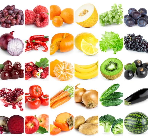 Színes gyümölcs- és zöldségfélék gyűjteménye — Stock Fotó