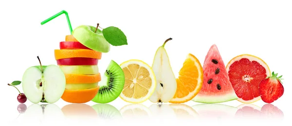 Fresh mixed fruits. Slices. Concept — Stock Photo, Image