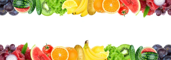 把水果和蔬菜混合在一起.鲜色水果和蔬菜 图库照片