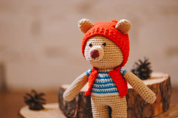 Amigurumi speelgoed. Teddybeer — Stockfoto