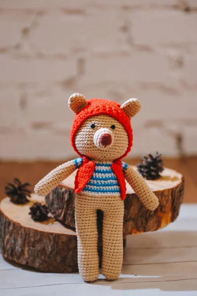 Игрушка Амигуруми. Teddybear — стоковое фото