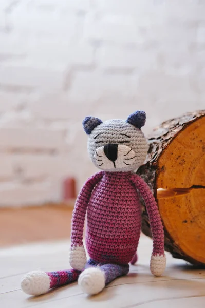 Juguete Amigurumi. Gato —  Fotos de Stock