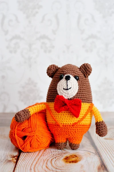 Amigurumi speelgoed. Teddybeer — Stockfoto