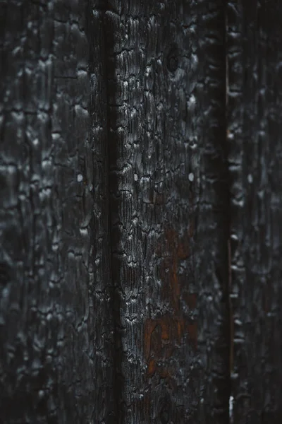 Charred wooden wall. — Stock Photo, Image