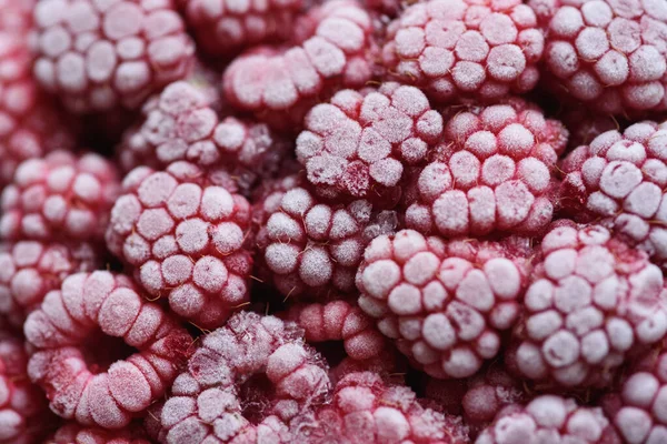 Food Background Freshly Frozen Raspberries Turned Juicy Piece Ice Freezing — Stock Photo, Image