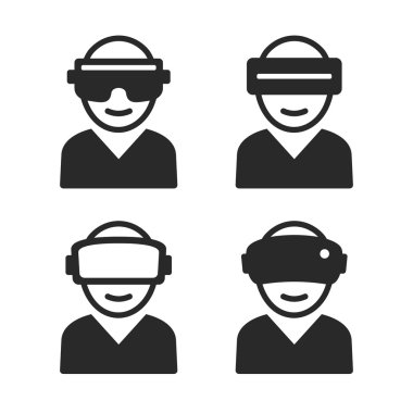 Sanal ve Augmented Gerçeklik Icon Set. Vektör