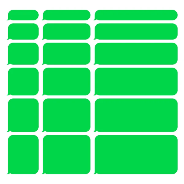 緑のスマート フォンの Sms チャット空白の泡セット。ベクトル — ストックベクタ