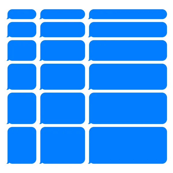 Azul Smartphone SMS Chat en blanco conjunto de burbujas. Vector — Vector de stock