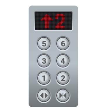 Çelik Asansör Düğmeler panelini. Vektör