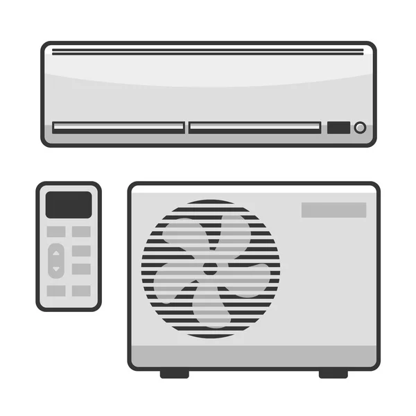 Air Conditioner Set on White Background. Vector — Stock Vector