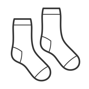 Pair of White Socks Icon. Vector clipart