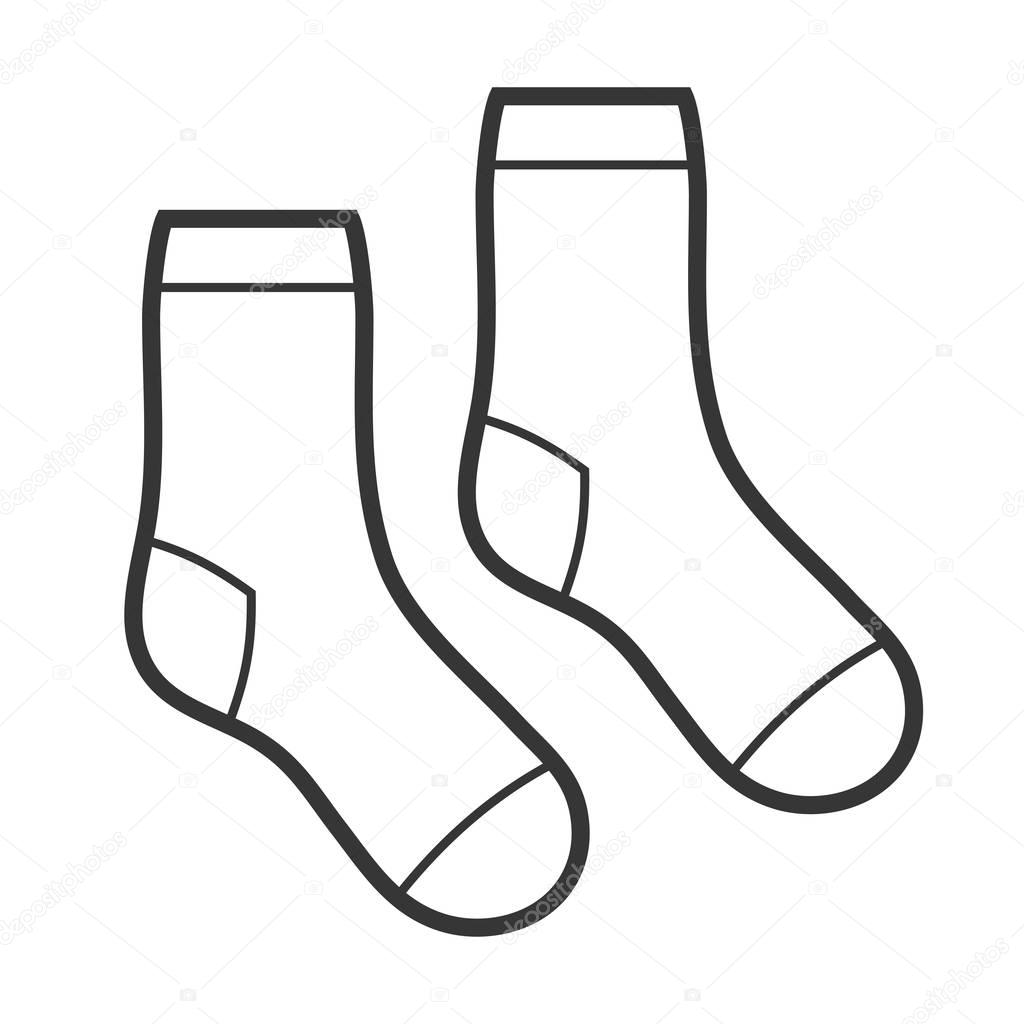 Pair of White Socks Icon. Vector