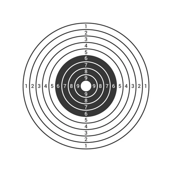 Икона "Стрельба по мишени" выделена на белом фоне. Вектор — стоковый вектор