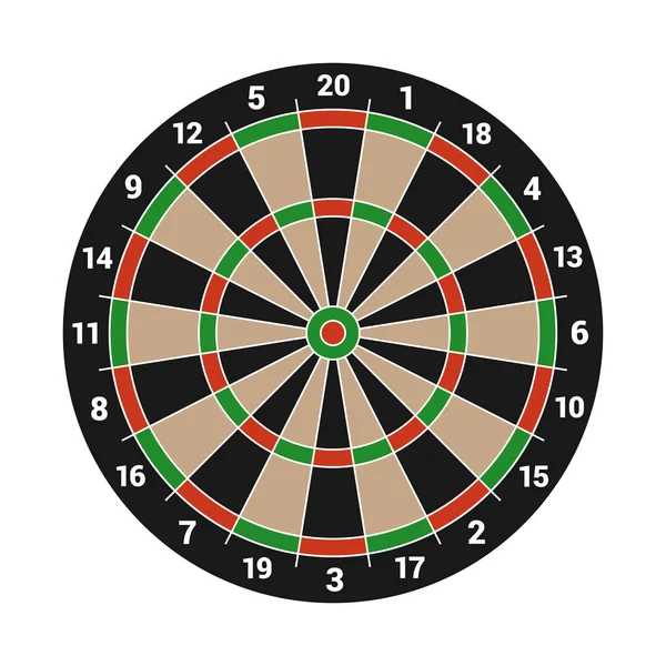 Dartboard terisolasi di White Background. Vektor - Stok Vektor