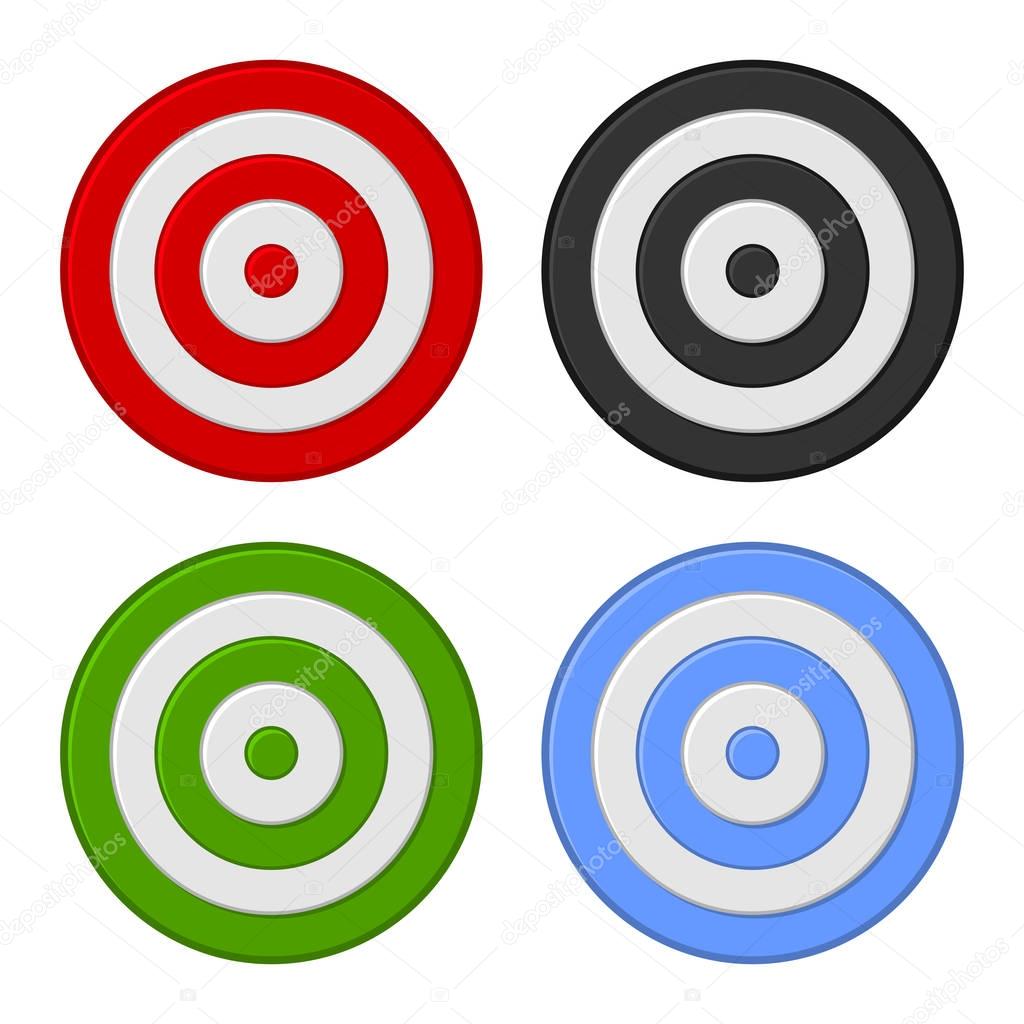 Shooting Target Icon Set Isolated on White Background. Vector