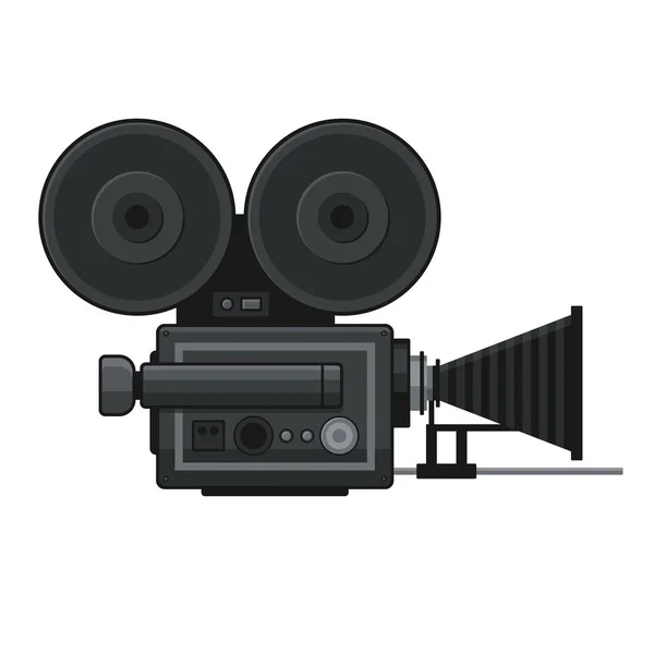 Retro Movie Video Camera Icon на белом фоне. Вектор — стоковый вектор