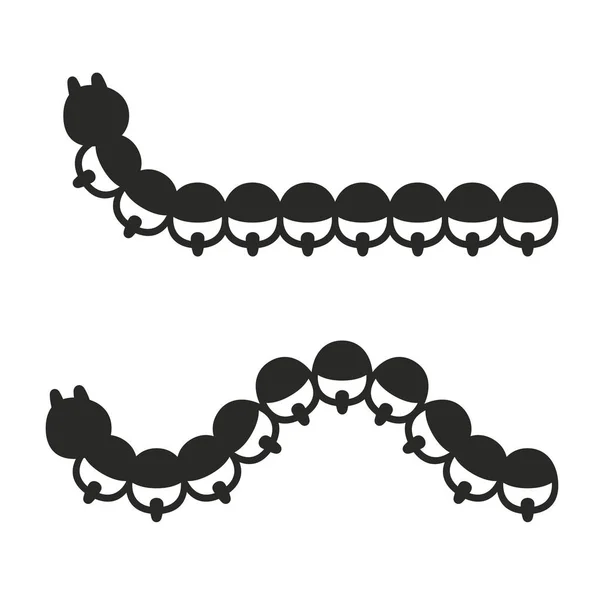 Caterpillar Icon Set sobre fondo blanco. Vector — Vector de stock