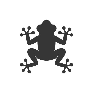 Kurbağa simgesi logosu beyaz arka plan üzerinde. Vektör