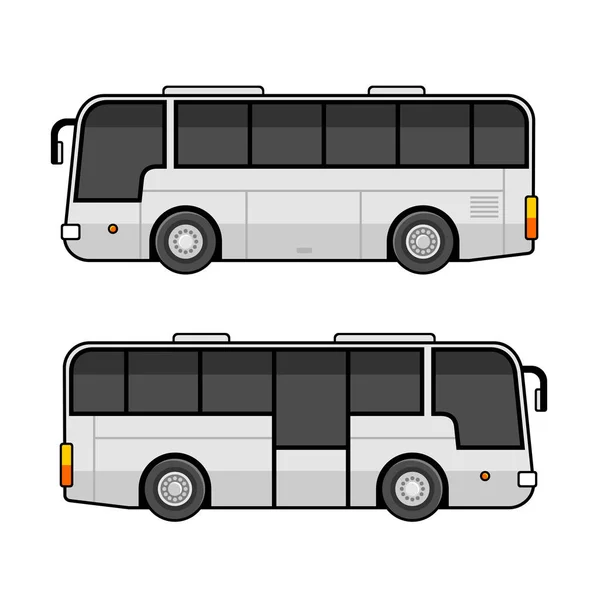 Шаблон автобуса установлен на белом фоне. Вектор — стоковый вектор