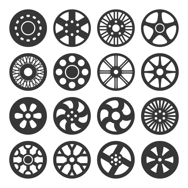 Wheel Disks or Rims Icon Set. Vector — Stock Vector