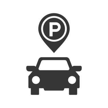 Beyaz arka plan üzerinde park simgesi. Vektör