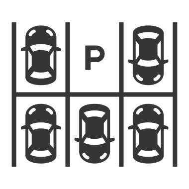 Üstten Görünüm otopark. Vektör